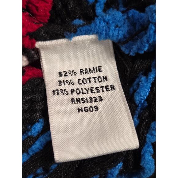 Josephine Chaus Vintage Black Crewneck Sweater Chenille Embroidery Large - Picture 5 of 6